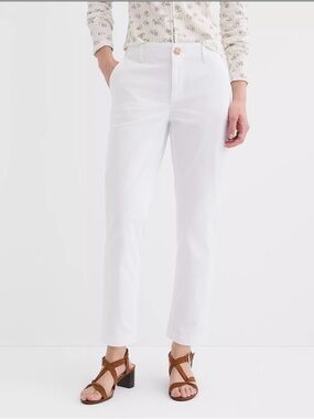 LOFT White Ankle Crop Straight-Leg Pants